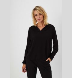 Снимка на Plain viscose shirt - black