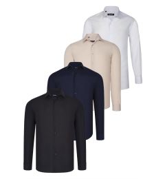 Снимка на QUAD SET G726 DEWBERRY SHIRT-BLACK-WHITE-NAVY BLUE-BEIGE