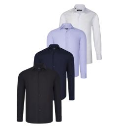 Снимка на QUAD SET G726 DEWBERRY SHIRT-BLACK-WHITE-NAVY BLUE-LILAC