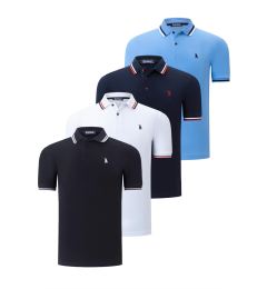 Снимка на QUAD SET T8594 МЪЖКА ТЕНИСКА DEWBERRY-BLACK-WHITE-NAVY-LIGHT BLUE