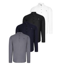 Снимка на QUADRUPLE SET G783 DEWBERRY JUDGE COLLAR SHIRT-BLACK-WHITE-NAVY-ANTHRACITE