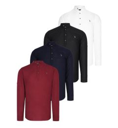 Снимка на QUADRUPLE SET G783 DEWBERRY JUDGE COLLAR SHIRT-BLACK-WHITE-NAVY-BURGUNDY