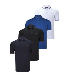 Снимка на QUADRUPLE SET T8586 DEWBERRY MEN'S T-SHIRT-BLACK-WHITE-NAVY-SAKS