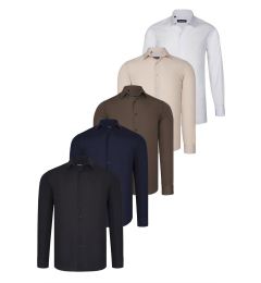 Снимка на QUINTET SET G726 DEWBERRY SHIRT-BLACK-WHITE-NAVY BLUE-BEIGE-BROWN