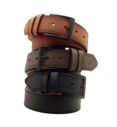 Снимка на R0928 Dewberry Set Of 3 Mens Belt For Jeans And Canvas-BLACK-BROWN-TABA