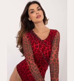 Снимка на Red and black fitted mesh bodysuit