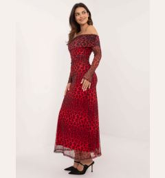 Снимка на Red and black Spanish maxi dress with leopard print