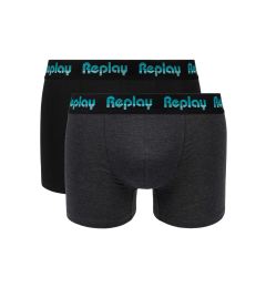 Снимка на Replay Boxer Style 5 Jacquard Logo 2Pcs Box - Black/D Gmel/Azure - Men's