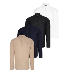 Снимка на SET OF FOUR G783 DEWBERRY JUDGE COLLAR SHIRT-BLACK-WHITE-NAVY-BEIGE