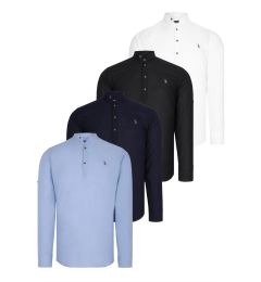 Снимка на SET OF FOUR G783 DEWBERRY JUDGE COLLAR SHIRT-BLACK-WHITE-NAVY-BLUE