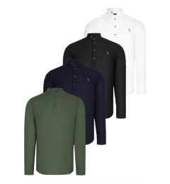 Снимка на SET OF FOUR G783 DEWBERRY JUDGE COLLAR SHIRT-BLACK-WHITE-NAVY-KHAKI