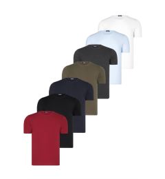 Снимка на SET OF SEVEN T8569 DEWBERRY BICYCLE COLLAR T-SHIRT-BLACK-WHITE-NAVY-ANTHRACITE-BLUE-KHAKI-BURGUNDY