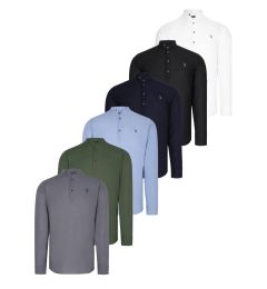 Снимка на SET OF SIX G783 DEWBERRY JUDGE COLLAR SHIRT-BLACK-WHITE-BLUE-NAVY-ANTHRACITE-KHAKI