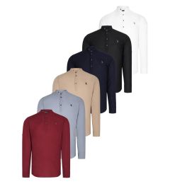 Снимка на SET OF SIX G783 DEWBERRY JUDGE COLLAR SHIRT-BLACK-WHITE-NAVY-GREY-BEIGE-BURGUNDY