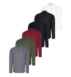 Снимка на SET OF SIX G783 DEWBERRY JUDGE COLLAR SHIRT-BLACK-WHITE-NAVY-KHAKI-BURGUNDY-ANTHRACITE