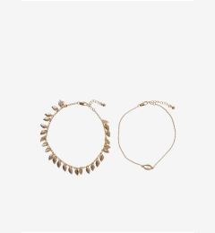Снимка на Set of two women's ankle chains in gold color Pieces Becca - Women's