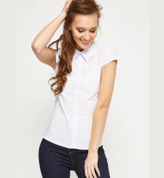 Снимка на Short-sleeved shirt with salmon polka dots white