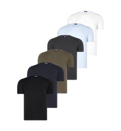 Снимка на SIX SET T8569 DEWBERRY BIKE COLLAR T-SHIRT-BLACK-WHITE-BLUE-NAVY BLUE-ANTHRACITE-KHAKI