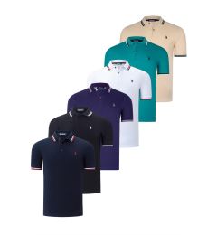 Снимка на SIX SET T8594 МЪЖКА ТЕНИСКА DEWBERRY-BLACK-WHITE-NAVY-BLUE-BEIGE-PURPLE-GREEN