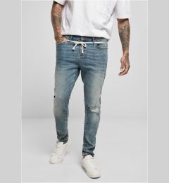 Снимка на Slim Fit Drawstring Jeans Medium Heavy Ruined Washed