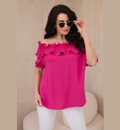 Снимка на Spanish blouse with decorative ruffle fuchsia