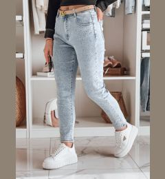 Снимка на Spodnie damskie jeansowe slim fit SPARKLI niebieskie Dstreet