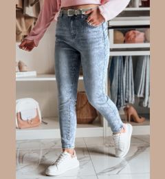 Снимка на Spodnie damskie jeansowe slim fit z paskiem BOTANIDA niebieskie Dstreet