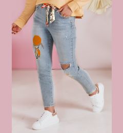 Снимка на Spodnie damskie jeansowe slim fit z paskiem GIRLHOOD niebieskie Dstreet