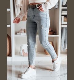 Снимка на Spodnie damskie jeansowe slim fit z paskiem MIXFELL niebieskie Dstreet