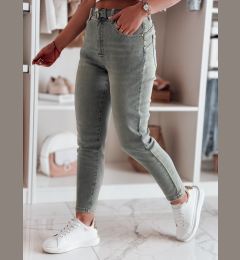 Снимка на Spodnie damskie jeansowe slim fit z paskiem SLIMFIZ niebieskie Dstreet