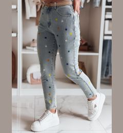 Снимка на Spodnie damskie jeasnowe slim fit w gwiazdki SHINYFIT niebieskie Dstreet