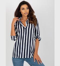 Снимка на Summer shirt blouse in navy blue and white