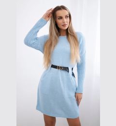 Снимка на Sweater with a wide belt blue