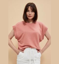 Снимка на Sweatshirt with short sleeves - coral