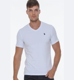 Снимка на T8568 DEWBERRY V-NECK MEN'S T-SHIRT-WHITE