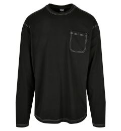 Снимка на Thick oversized contrast stitch with long sleeves black/white