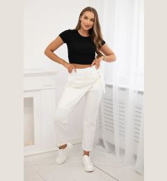 Снимка на Tie trousers with asymmetrical front Grey-white