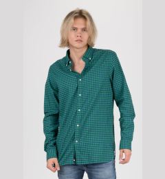 Снимка на Tommy Hilfiger Shirt - SLIM GLOBAL STRIPE GINGHAM SHIRT emerald-blue