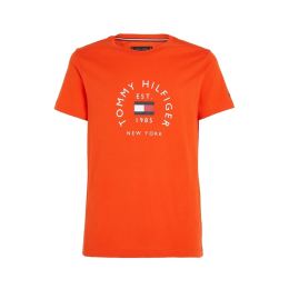 Снимка на Tommy Hilfiger T-shirt - HILFIGER FLAG ARCH TEE orange