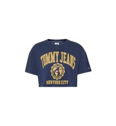 Снимка на Tommy Jeans T-Shirt - TJW SUPER CROP COLLEGE LOGO SS blue