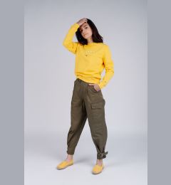 Снимка на Tommy Jeans Trousers - TJW HIGH RISE BELTED PANT olive