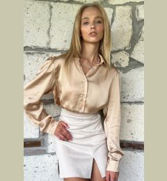 Снимка на Trend Alaçatı Stili Women's Beige Satin Crop Shirt