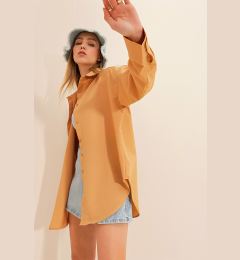 Снимка на Trend Alaçatı Stili Women's Camel Oversize Long Woven Shirt