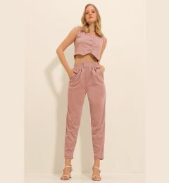 Снимка на Trend Alaçatı Stili Women's Powder Pink High Waist Carrot Pants