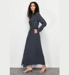 Снимка на Trendyol Anthracite Plain Modal Woven Shirt Dress