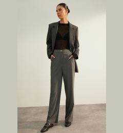 Снимка на Trendyol Anthracite Premium Quality Wide Leg Woven Trousers