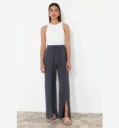 Снимка на Trendyol Anthracite Tie Detailed Slit Flexible Trousers