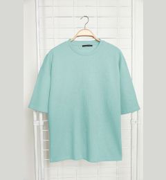 Снимка на Trendyol Basic Mint Oversize/Wide Cut Textured Waffle Short Sleeve T-Shirt