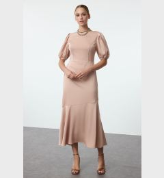 Снимка на Trendyol Beige A-Line Satin Woven Dress