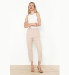 Снимка на Trendyol Beige Cigarette Stitched Woven Trousers